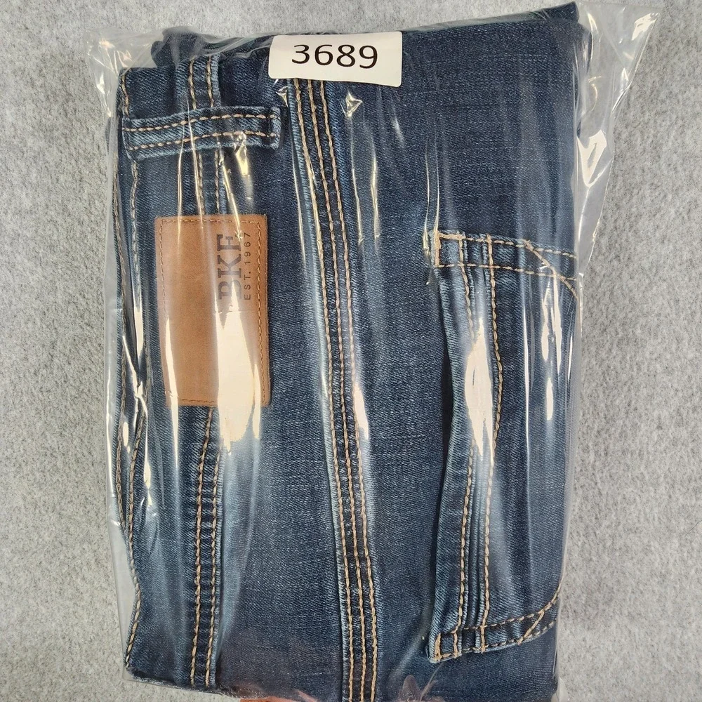 BKE Seth Jeans Mens 42x30 Medium Dark Wash Relaxed Straight Whisker Tag 42x32
